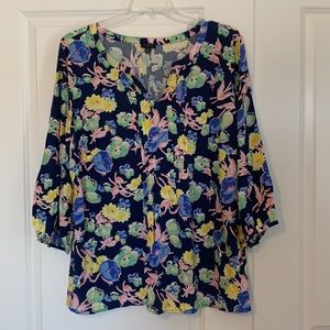 Lovely Talbots Floral, Popover Blouse